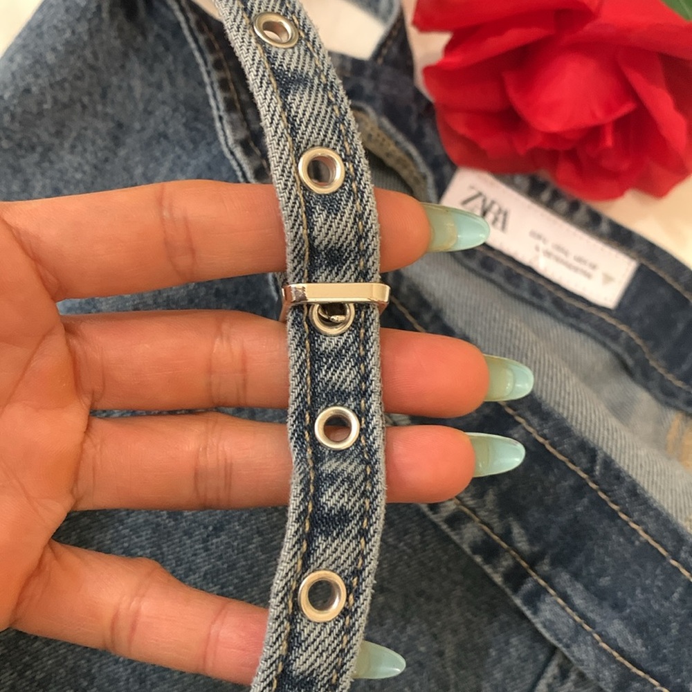 Zara Strapless Denim Dress - Picture 9 of 11